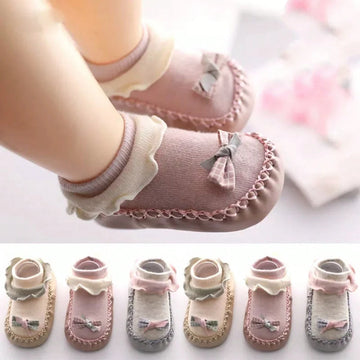 1pair Infant Shoes Socks Baby Anti-slip Floor Socks Soft Bottom Learning Walk Socks