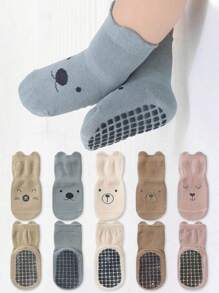 10pairs Baby Cartoon Graphic Cute Antislip Socks For Daily Life