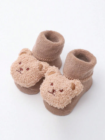 Baby Thick Warm Bear Plush Antiskid Floor Socks