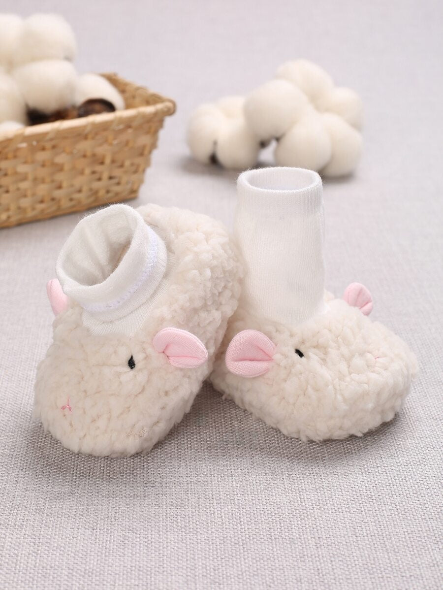 Baby Cartoon Animal Design Fuzzy Sock Boots