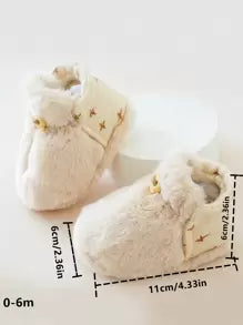 1pair Unisex Babies' Cute Fleece Booties Socks For Warmth In Winter