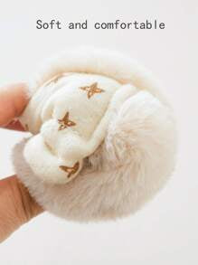 1pair Unisex Babies' Cute Fleece Booties Socks For Warmth In Winter