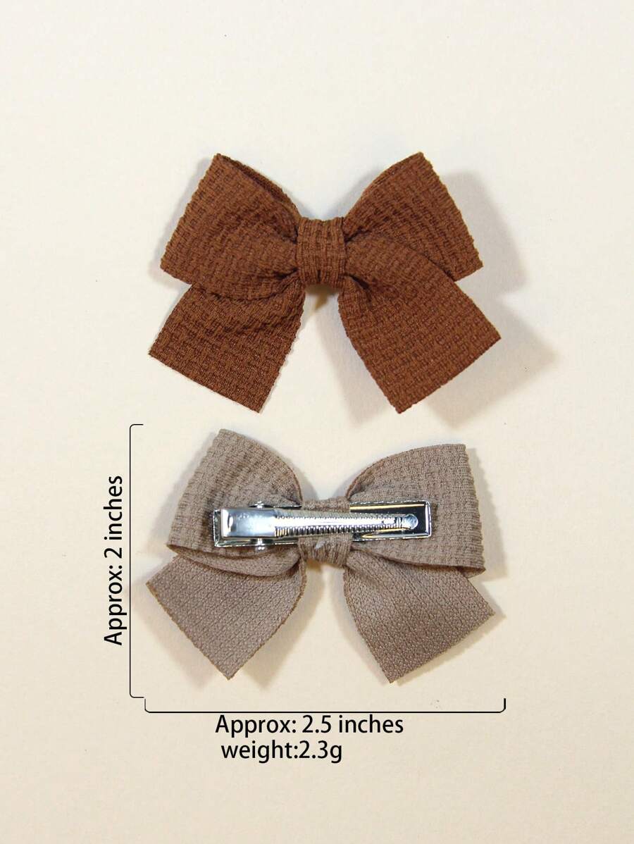 6Pcs/Set Cute Solid Ribbon Bowknot Hair Clips For Baby Girls Handmade Hairpin