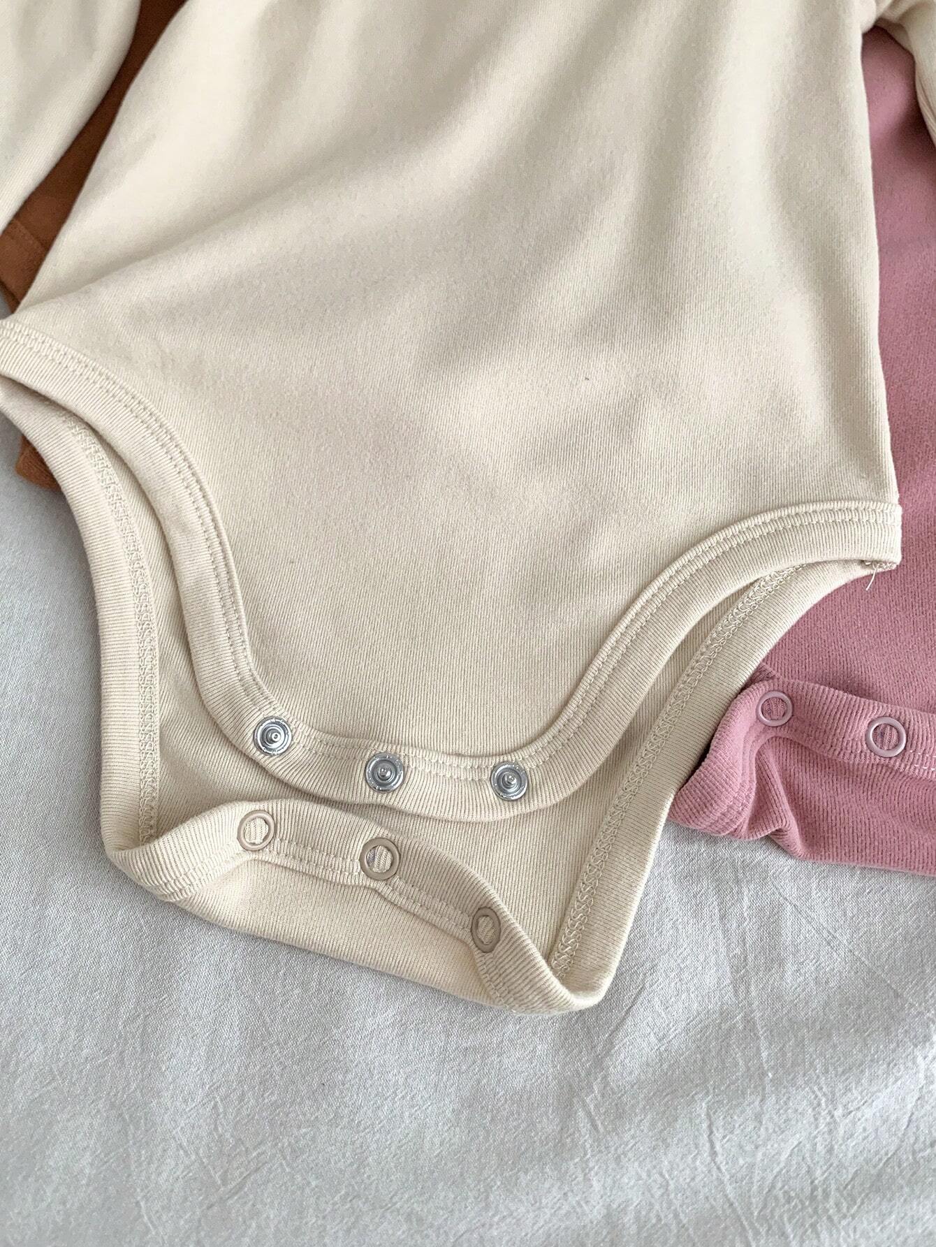 1 pc /Newborn Baby Girl Cute Knitted Solid Color Footed Rompers  Fall/Winter