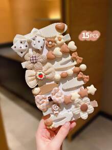15pcs/Set Cute Colorful Hair Clips For Girls