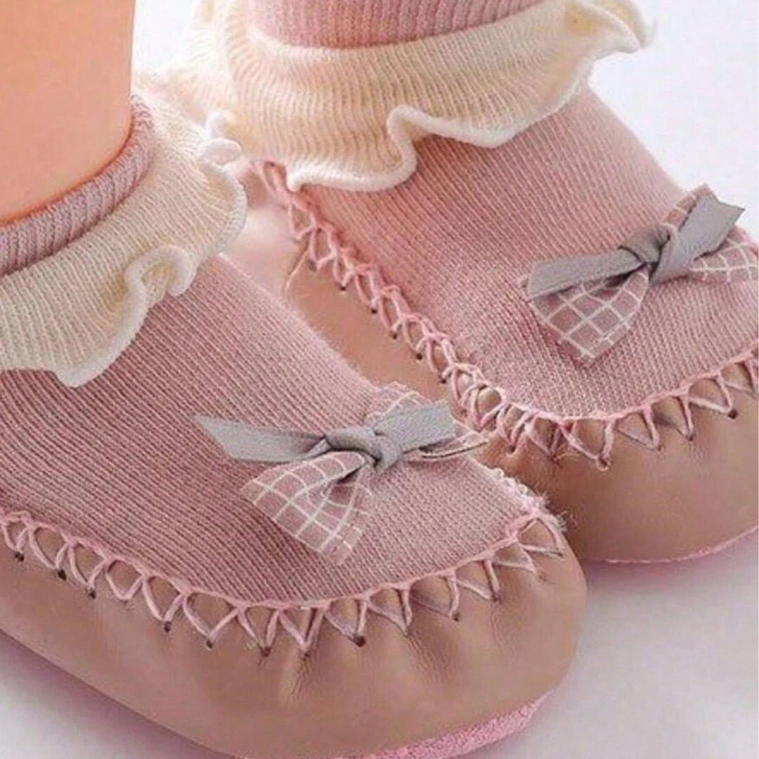 1pair Infant Shoes Socks Baby Anti-slip Floor Socks Soft Bottom Learning Walk Socks