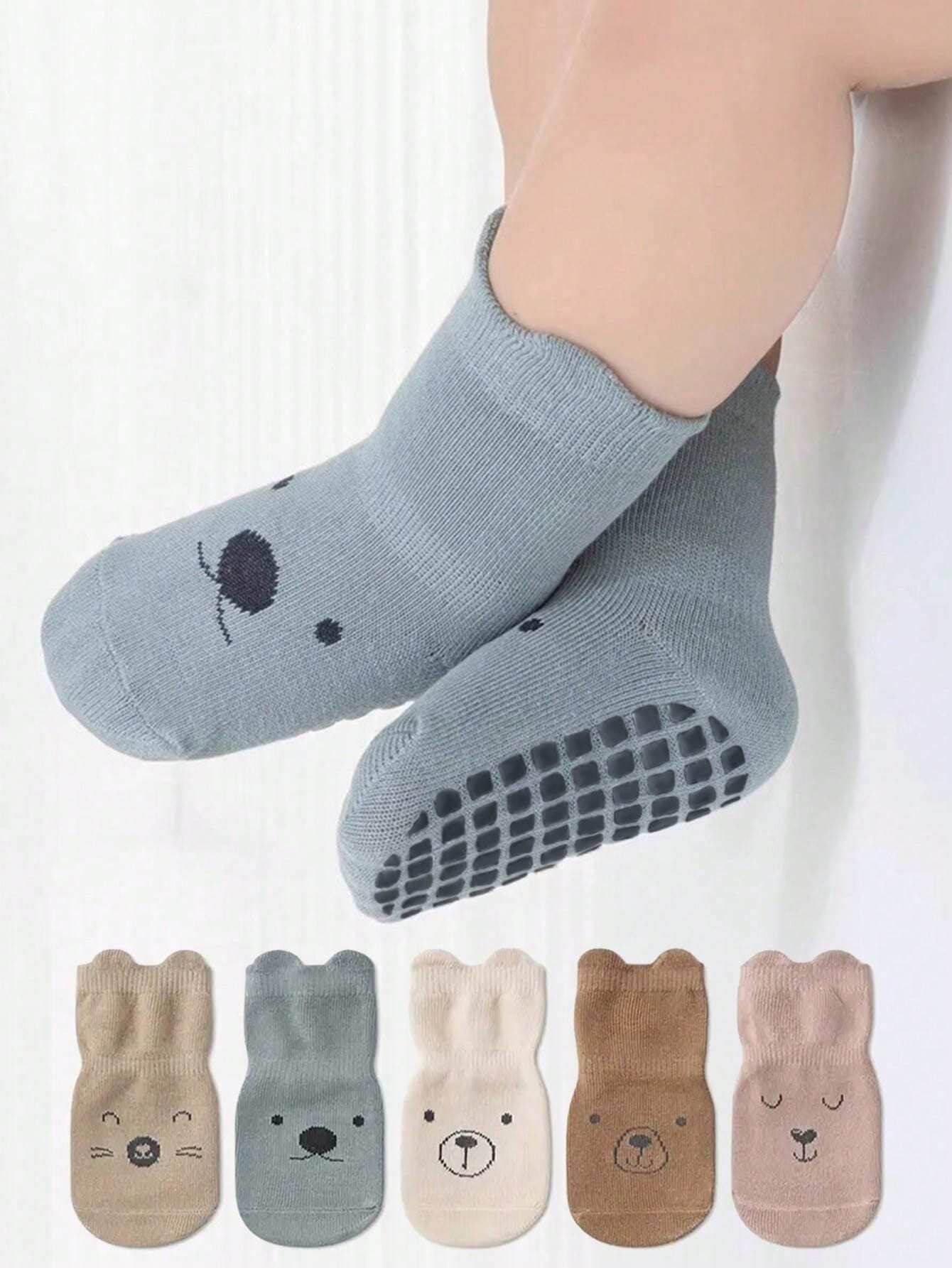 1 pairs Baby Cartoon Graphic Cute Antislip Socks For Daily Life