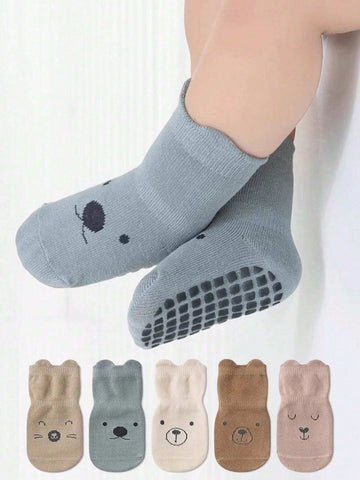 1 pairs Baby Cartoon Graphic Cute Antislip Socks For Daily Life