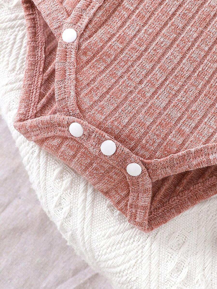 1pcs/Set Newborn Baby Solid Color All-Match Set, Fashionable Casual Style, Includes Top, Pants And Hat