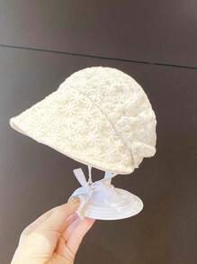 1pc Newborn Baby Princess Lace Trimmed Palace Style Bucket Embroidered,Hat