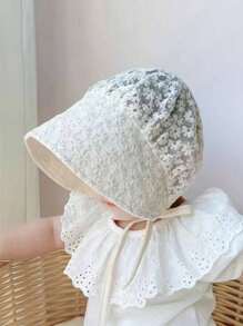 1pc Newborn Baby Princess Lace Trimmed Palace Style Bucket Embroidered,Hat