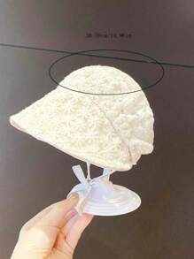 1pc Newborn Baby Princess Lace Trimmed Palace Style Bucket Embroidered,Hat