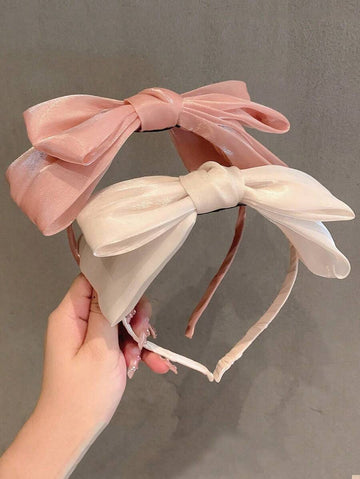 2pcs/Set Double-Layer Extra Large 3D Bowknot Headband