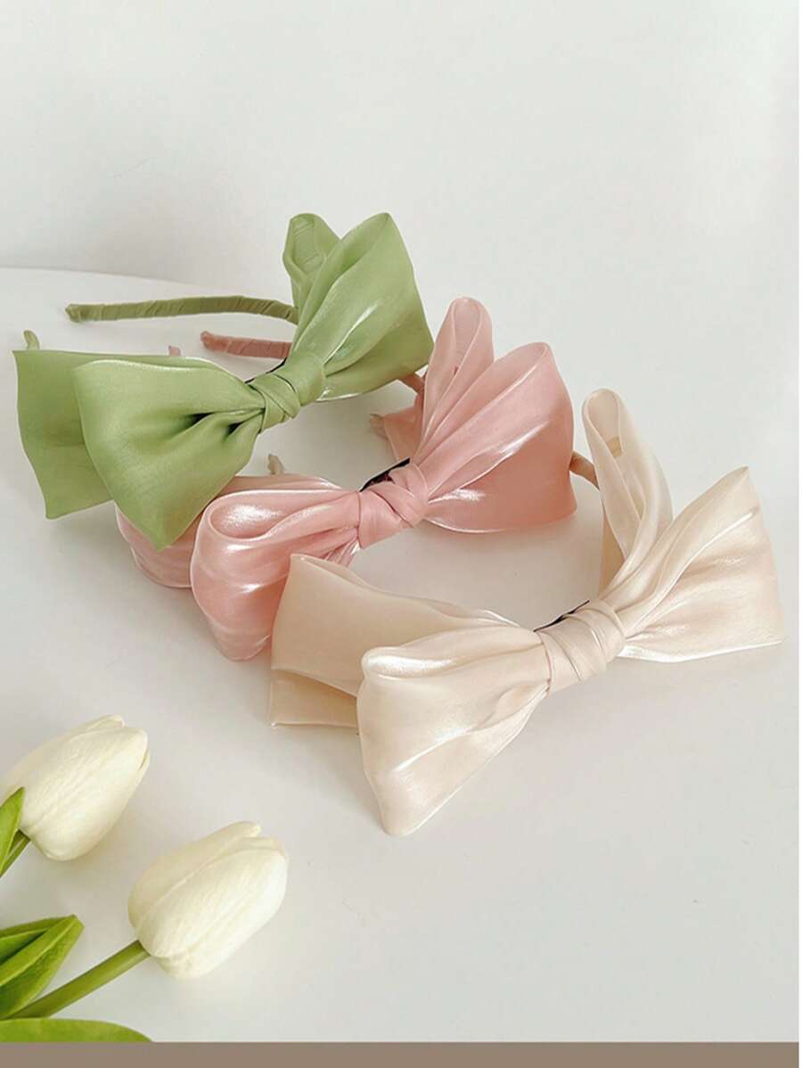 2pcs/Set Double-Layer Extra Large 3D Bowknot Headband