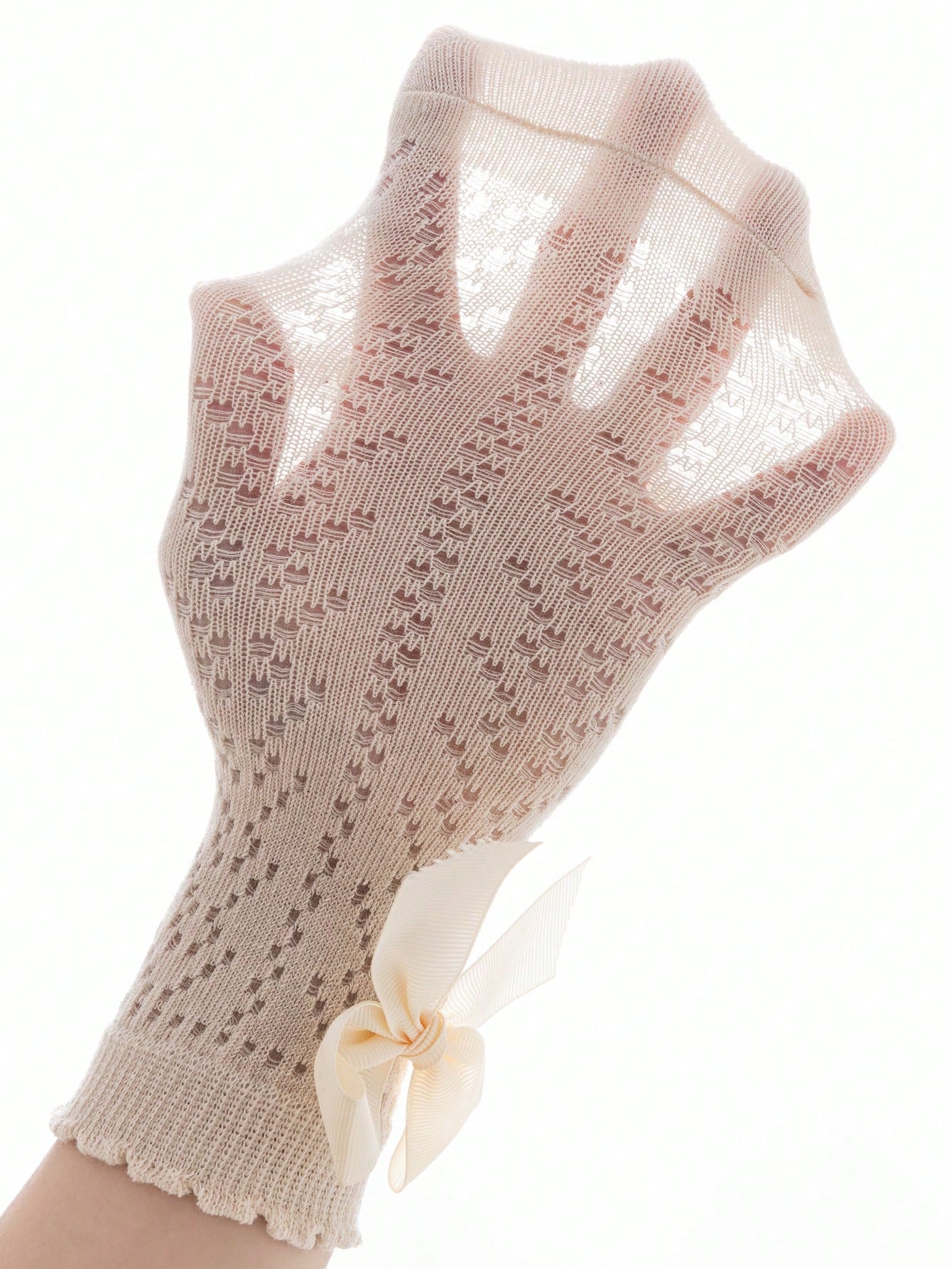 3 Pairs Children Bow Mesh Leg Stockings Anti-Mosquito Breathable Mid-Calf Socks.