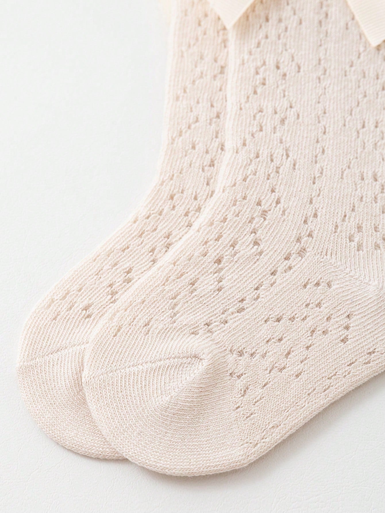 3 Pairs Children Bow Mesh Leg Stockings Anti-Mosquito Breathable Mid-Calf Socks.