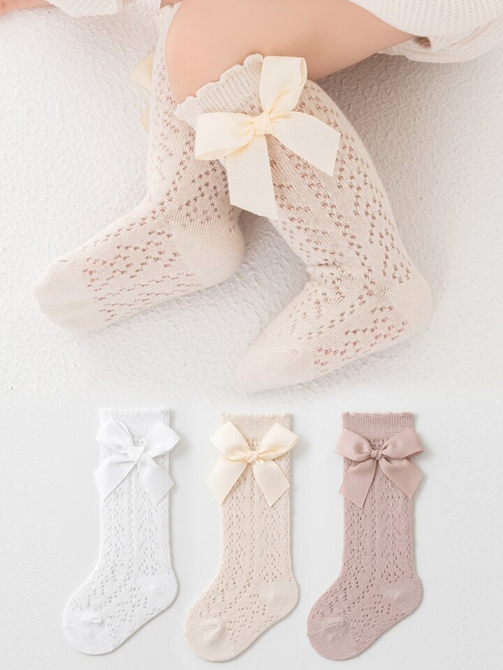 3 pairs Multicolor Spring &amp; Summer New Mesh Knee High Socks