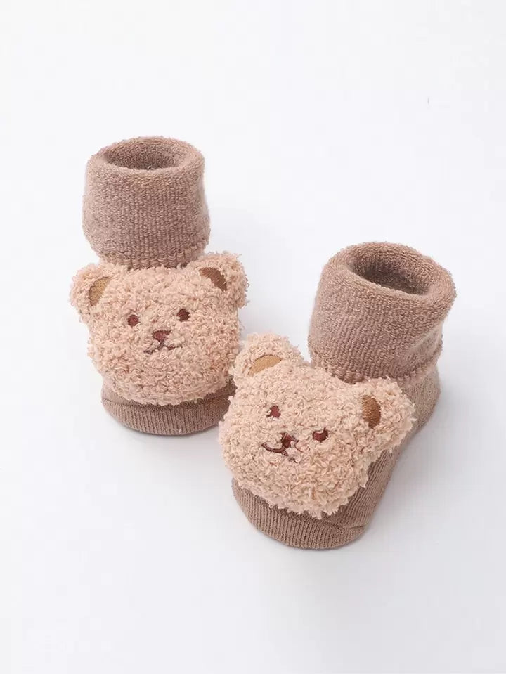 Baby Thick Warm Bear Plush Antiskid Floor Socks